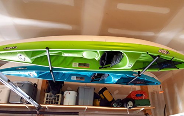 2 pcs Kayak Ceiling Rack Storage Rack Hanger Overhead Mount Adjustable Frame 