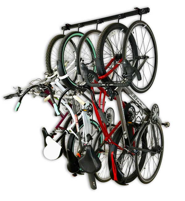 5 Bike Ceiling Rack Adjustable System Holds 200 Lbs Garage