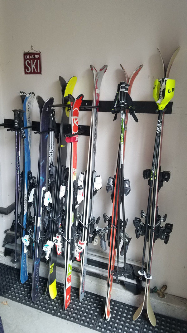 Ski Wall Mount Straight Hang Storage Adjustable Width Dispaly Rack Sundries Hanger Rod