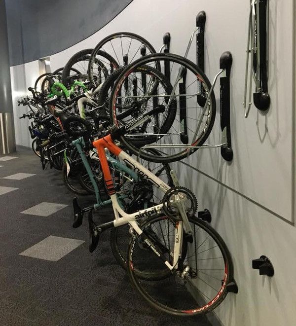 compact vertical bike rack