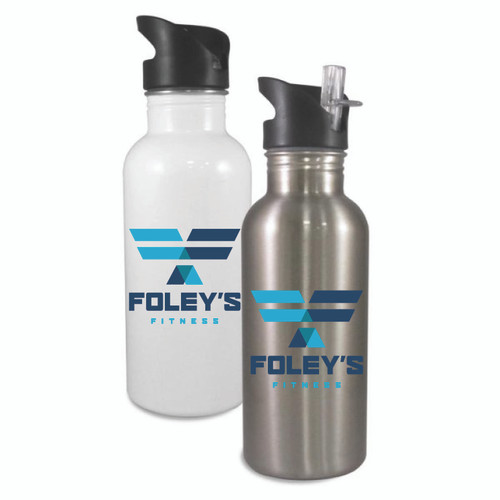 These stylish stainless steel water bottles come with a flip top straw for easy sipping. A straw insert keeps your favorite cold beverage flowing. Available in white or silver.

These bottles hold 20oz and are BPA free.

Handwashing is recommended.