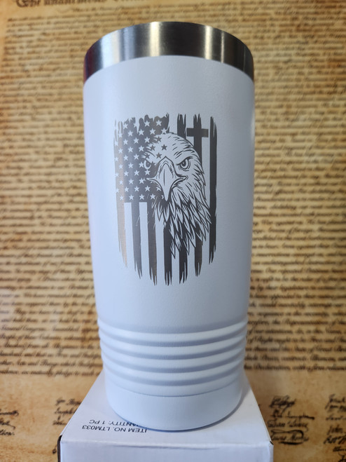 Swag Eagle 20oz tumbler Hot/Cold White Swag Eagle 20oz tumbler Hot/Cold White