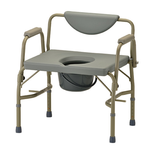 Heavy Duty Commode with Drop-Arm & Extra Wide Seat