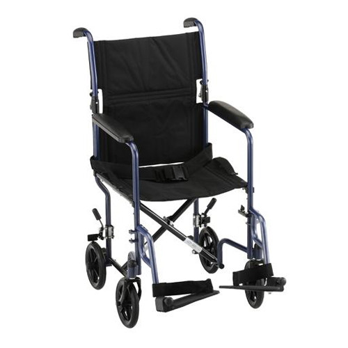 19" Steel Transport Chair in Blue 19" Steel Transport Chair in Blue