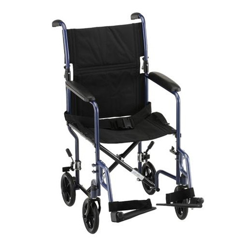 19" Steel Transport Chair in Blue