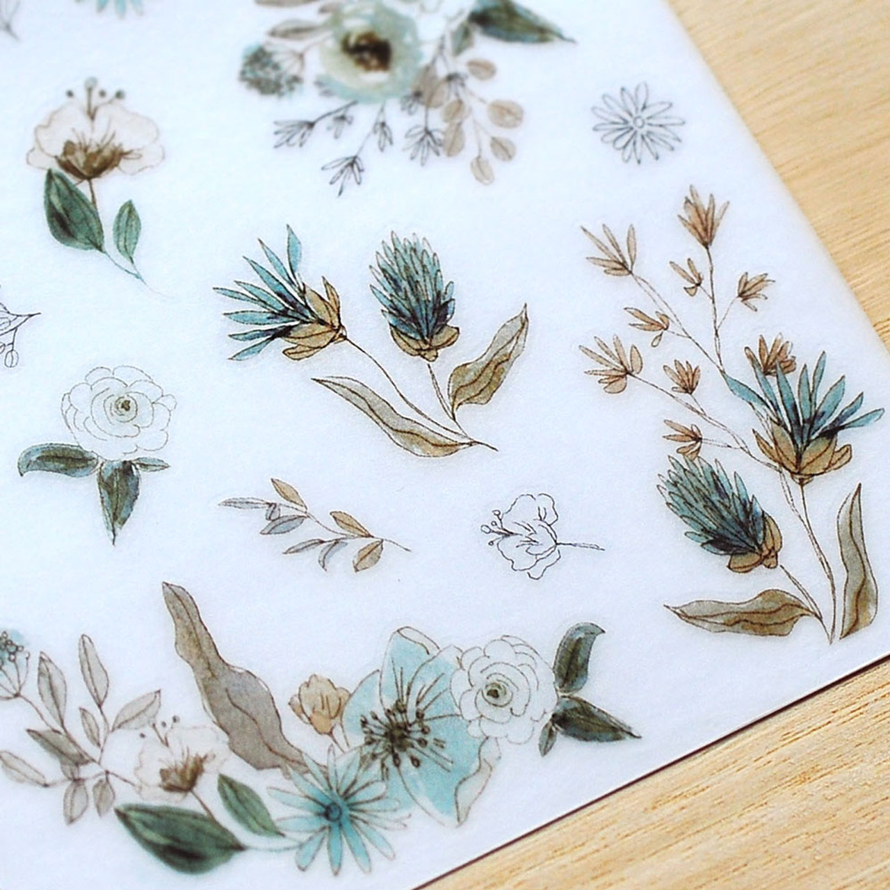 MU Print-On Stickers - Flower Diary - #103 – Yoseka Stationery