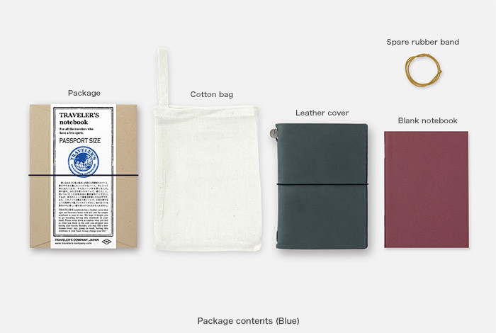 TRAVELER'S Notebook Starter Kit - Blue (Passport Size)