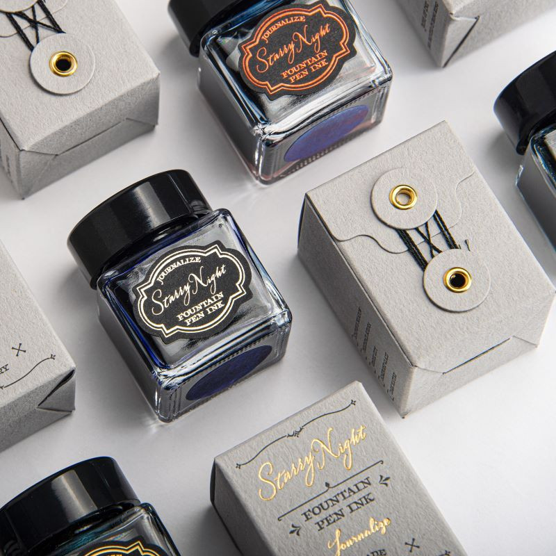 Journalize Starry Night Fountain Pen Shimmering Ink 30ml - Cosmic City