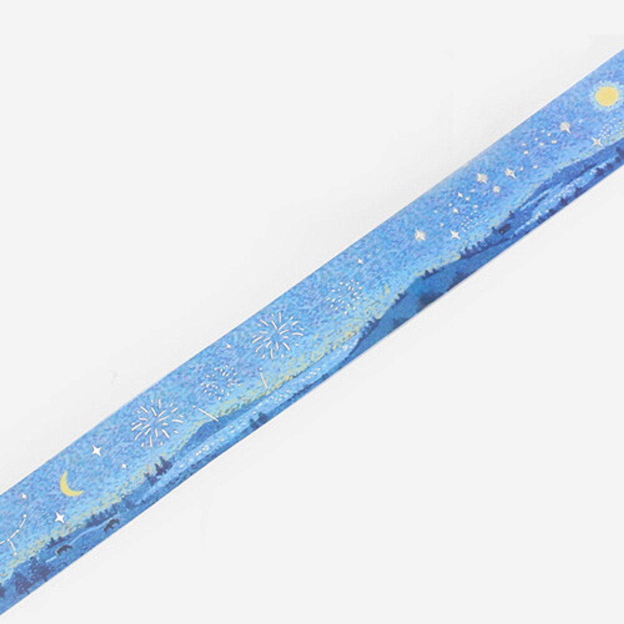 BGM Twinkle Star Washi Tape Gold Foil Masking Tape Blue 20mm x 5m
