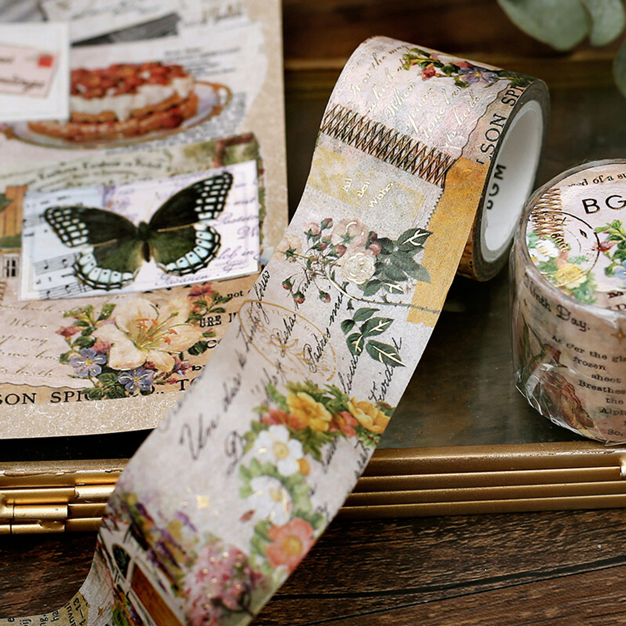 Buy Dainty Florals Washi Tape, Vintage Washi, Masking Tape, Design