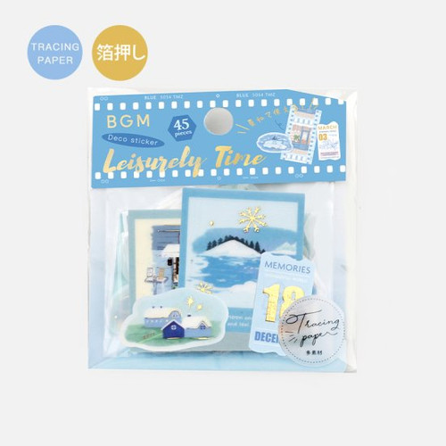 BGM Tracing Paper Sticker Set - Leisurely Time Blue