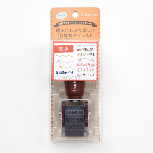 Shachihata Rotating Decoration Mini Stamp - Walking