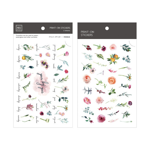 MU Print-On Sticker Set - 072 Monthly Flowers (2 sheets)