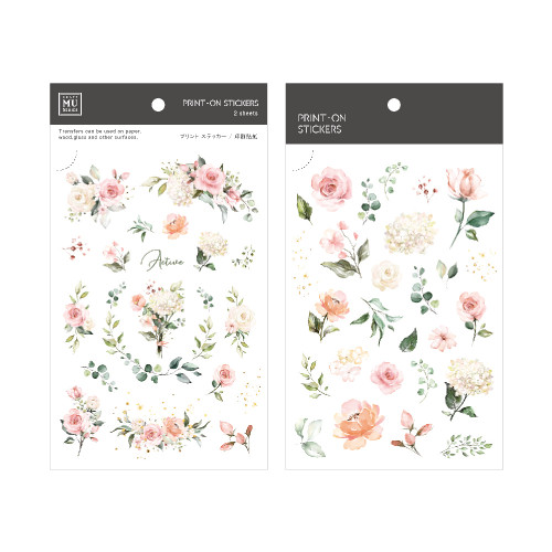 MU Gold Foil Print-on Stickers - Flowers – Cute Things from Japan