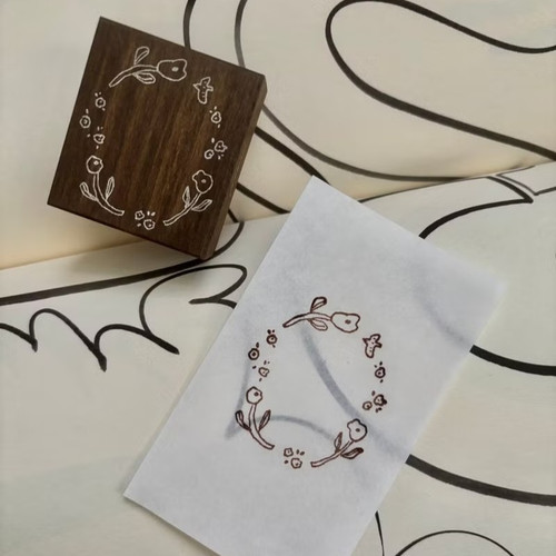 Pion Rubber Stamp - Egg Flower