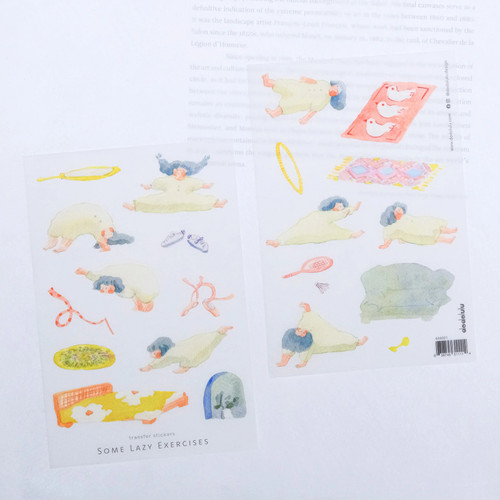 dodolulu Transfer Sticker Set - Some Lazy Exercises (2 sheets)