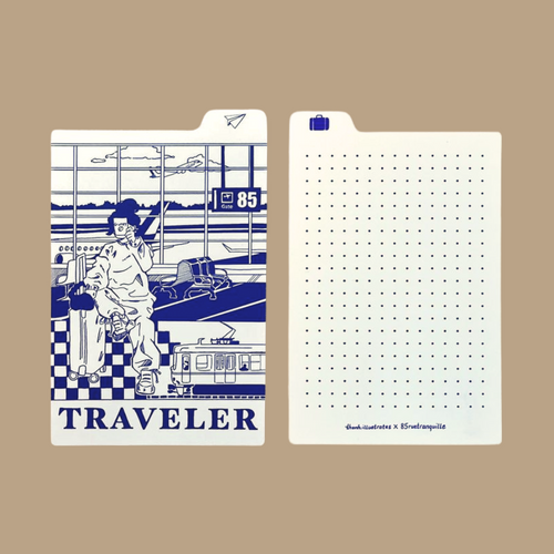 85 Rue Tranquille x thanh.illustrates Grumpy Girl Writing Mat - Traveler Edition (TN Passport Size)