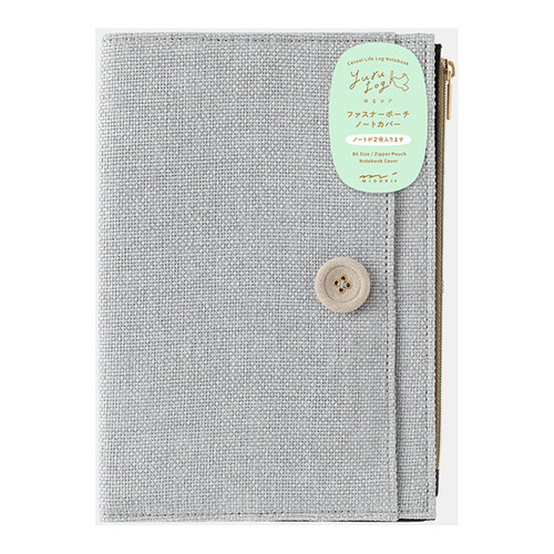 Midori Yuru Log Notebook Cover B6 - Grey Cloth