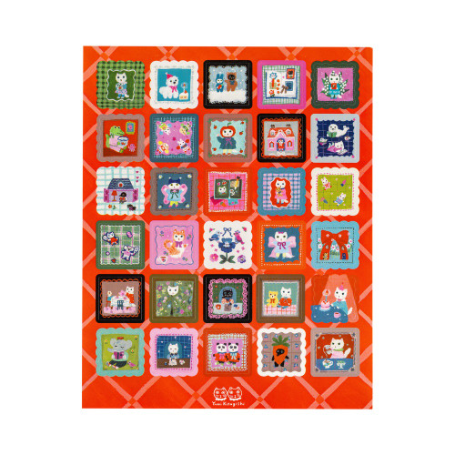 Hobonichi x Yumi Kitagishi Stickers Daily Life of White Cat with 30 picture book illustrations. / Autocollants Hobonichi x Yumi Kitagishi La Vie Quotidienne du Chat Blanc avec 30 illustrations de livre d'images.