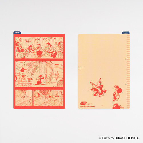 Hobonichi A6 Pencil Board ONE PIECE magazine Everyday Scenes with Straw Hat Crew artwork. / Sous-main Hobonichi A6 ONE PIECE magazine Everyday Scenes avec illustrations de l'équipage au Chapeau de Paille.