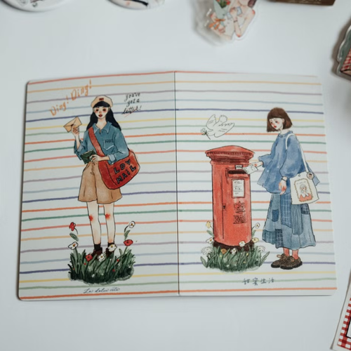 La Dolce Vita x I-mat Foldable Cutting Mat You've Got a Letter A5 to A6 stationery mat. / Tapis de coupe pliable La Dolce Vita x I-mat You've Got a Letter format A5 à A6.