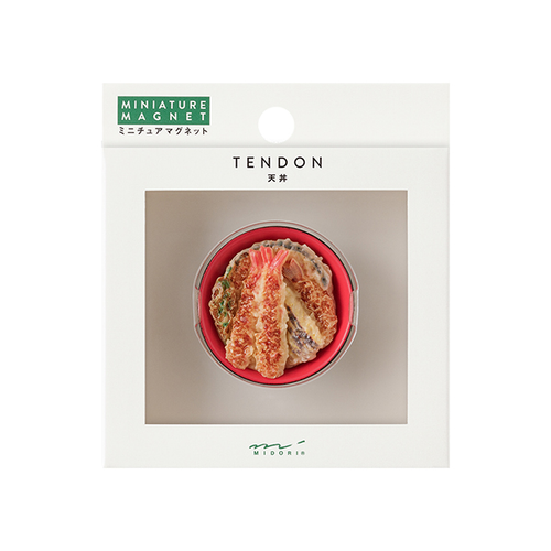 MIDORI Miniature Magnet Tempura Tendon Japanese food bowl 3D fridge magnet. / Aimant miniature MIDORI bol de tempura japonais magnet 3D fait au Japon.
