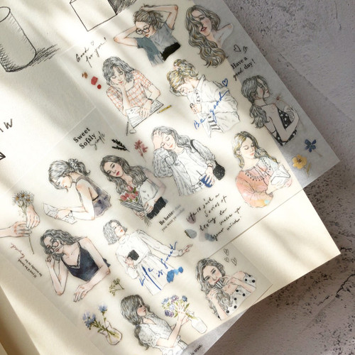 Pion Transfer Sticker Set - Sketch Girl (2 sheets)