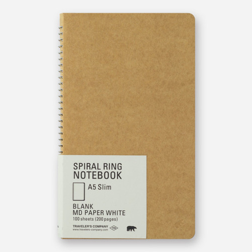TRAVELER'S Company Spiral Ring Notebook - MD Paper White (A5 Slim, Blank)