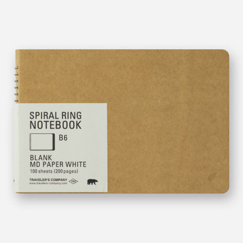 TRAVELER'S Company Spiral Ring Notebook - MD Paper White (B6, Blank)