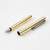 TRAVELER'S COMPANY TRC BRASS Fountain Pen in Solid Brass. A compact pocket pen showing its raw unplated brass cap, golden metal body, steel fine nib, and an industrial iron pocket clip. / Stylo-plume TRAVELER'S COMPANY TRC BRASS en laiton massif. Un stylo de poche compact présentant un capuchon en laiton brut, une plume fine en acier et un clip rétro au fini fer industriel.