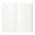 TRAVELER'S Notebook Refill 001 Lined Notebook Regular Size. A slim, saddle-stitched cream paper booklet with a 6.5mm horizontal ruled line layout meant for leather covers. / Recharge pour carnet TRAVELER'S Notebook 001 Lined Notebook Format Regular. Un livret en papier crème mince à reliure agrafée, présentant des lignes horizontales lignées de 6,5 mm.