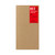 TRAVELER'S Notebook Refill 003 Blank Notebook Regular Size. A slim, saddle-stitched plain white booklet featuring unlined MD paper pages designed for standard leather covers. / Recharge pour carnet TRAVELER'S Notebook 003 Blank Notebook Format Regular. Un livret en papier blanc uni et mince à reliure agrafée, présentant des pages vierges non lignées.