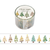 Close-up of Mind Wave Hokkori Life 30mm wide clear matte PET tape featuring repeated gold foil stamped Christmas tree (Tsurī) designs, ideal for holiday journaling and gift wrapping. Gros plan sur le ruban adhésif transparent mat en PET de 30 mm de large Mind Wave Hokkori Life, orné de motifs répétés de sapins de Noël (Tsurī) estampés à la feuille d'or.
