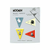 HIGHTIDE x Moomin Magnet Marker Set A, showing four small magnetic bookmarks with different Moomin character illustrations on a card backing. Lot de marque-pages magnétiques HIGHTIDE x Moomin (Série A), comprenant quatre petits marque-pages avec différentes illustrations de personnages Moomin.