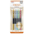 Zebra Sarasa Clip Deco Shine 0.5mm gel pen set. Displays sleek retractable pens with matching metallic rubber grips and clear clips, arranged to showcase vibrant shimmering inks. Lot de stylos gel Zebra Sarasa Clip Deco Shine 0,5 mm. Présente des stylos rétractables élégants avec grips en caoutchouc métallique assortis et clips transparents.