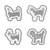 Midori Etched Clip Set in Dog shapes. A compact sliding container showing 16 ultra-slim stainless steel paper clips detailed with intricate canine silhouettes. / Assortiment de 16 trombones en acier inoxydable Midori Etched Clips en forme de chiens. Présentés dans un étui coulissant compact illustrant de délicates silhouettes de chiots.