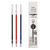 A slender Uni-ball ONE 3 Multi-Pen Gel Ink Refill (UMR-ML) showing its precision 0.38mm or 0.5mm metal tip, available in black, red, and blue ink options. / Une recharge mince pour stylo multi-couleurs Uni-ball ONE 3 Gel Ink Refill (UMR-ML) présentant sa pointe métallique de précision en 0,38 mm ou 0,5 mm, déclinée en encre noire, rouge et bleue.