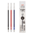 A slender Uni-ball ONE 3 Multi-Pen Gel Ink Refill (UMR-ML) showing its precision 0.38mm or 0.5mm metal tip, available in black, red, and blue ink options. / Une recharge mince pour stylo multi-couleurs Uni-ball ONE 3 Gel Ink Refill (UMR-ML) présentant sa pointe métallique de précision en 0,38 mm ou 0,5 mm, déclinée en encre noire, rouge et bleue.