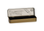 Kaweco Tin Box Nostalgic Long edition. A rectangular metallic gold gift tin featuring vintage 1950s style embossed branding and a tight-fitting lid next to full-length pens. / Boîte métallique Kaweco Nostalgic format Long. Un coffret cadeau rectangulaire doré de style rétro orné d'un logo gaufré vintage des années 1950 posé à côté de stylos de taille standard.