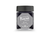 Kaweco Smoky Grey 50ml fountain pen ink bottle. A heavy, clear glass inkwell with an airtight black screw cap, showing a refined charcoal grey ink inside. / Encrier d'encre pour stylo-plume Kaweco Smoky Grey 50ml. Un flacon en verre épais transparent muni d'un capuchon à vis noir étanche, révélant une encre gris fumé élégante.