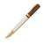Kaweco STUDENT 20's Jazz fountain pen. Features a warm cream acrylic barrel, a rich deep burgundy screw cap, and shiny polished gold trim, available with a fine or medium gold-plated steel nib. / Stylo-plume Kaweco STUDENT 20's Jazz. Présente un corps en résine acrylique crème, un capuchon à vis bordeaux profond, et des attributs dorés brillants, disponible avec une plume fine ou moyenne en acier plaqué or.