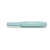 Kaweco SKYLINE SPORT pocket fountain pen in soft pastel mint green. Features a compact octagonal screw cap, a lightweight plastic body, and an engraved silver steel nib, available in extra fine, fine, or medium sizes. / Stylo-plume de poche Kaweco SKYLINE SPORT en vert menthe pastel doux. Présente un capuchon à vis octogonal compact, un corps en plastique léger, et une plume gravée en acier argenté, disponible en taille extra-fine, fine ou moyenne.