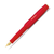 Kaweco CLASSIC SPORT pocket fountain pen in high-gloss red. Features a compact octagonal screw cap, a lightweight plastic body, and an engraved gold-plated steel nib, available in fine or medium sizes. / Stylo-plume de poche Kaweco CLASSIC SPORT en rouge brillant. Présente un capuchon à vis octogonal compact, un corps en plastique léger, et une plume gravée en acier plaqué or, disponible en taille fine ou moyenne.
