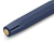 Kaweco CLASSIC SPORT pocket fountain pen in high-gloss navy blue. Features a compact octagonal screw cap, a lightweight plastic body, and an engraved gold-plated steel nib, available in fine or medium sizes. / Stylo-plume de poche Kaweco CLASSIC SPORT en bleu marine brillant. Présente un capuchon à vis octogonal compact, un corps en plastique léger, et une plume gravée en acier plaqué or, disponible en taille fine ou moyenne.