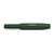 Kaweco CLASSIC SPORT pocket fountain pen in high-gloss forest green. Features a compact octagonal screw cap, a lightweight plastic body, and an engraved gold-plated steel nib, available in fine or medium sizes. / Stylo-plume de poche Kaweco CLASSIC SPORT en vert forêt brillant. Présente un capuchon à vis octogonal compact, un corps en informatique léger, et une plume gravée en acier plaqué or, disponible en taille fine ou moyenne.