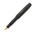 Kaweco CLASSIC SPORT pocket fountain pen in high-gloss black. Features a compact octagonal screw cap, a lightweight plastic body, and an engraved gold-plated steel nib, available in fine or medium sizes. / Stylo-plume de poche Kaweco CLASSIC SPORT en noir brillant. Présente un capuchon à vis octogonal compact, un corps en plastique léger, et une plume gravée en acier plaqué or, disponible en taille fine ou moyenne.