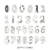 Midori Yuru Log roll sticker in Numbers theme, showing a strip of 26 unique illustrated digit designs being torn from a perforated paper roll. / Rouleau d'autocollants Midori Yuru Log thème Chiffres, montrant une bande de 26 motifs de chiffres illustrés uniques détachée d'un rouleau de papier perforé.