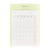LACONIC Style Sticker Monthly pack showing a large undated monthly calendar planner sticker attached to notebook paper. / Lot de stickers LACONIC Style Monthly montrant un grand autocollant d'agenda mensuel non daté collé sur la page d'un carnet.