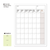 LACONIC Style Sticker Monthly pack showing a large undated monthly calendar planner sticker attached to notebook paper. / Lot de stickers LACONIC Style Monthly montrant un grand autocollant d'agenda mensuel non daté collé sur la page d'un carnet.