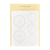 LACONIC Style Sticker pack showing circular pie chart stickers for daily routine planning and time tracking on notebook pages. / Lot de stickers LACONIC Style présentants des autocollants ronds en forme de camembert pour le suivi du temps et l'organisation quotidienne.